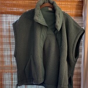 Free People Dark green Fleece Vest